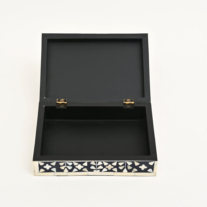 Floral Pattern Bone Inlay Box – Set of 2