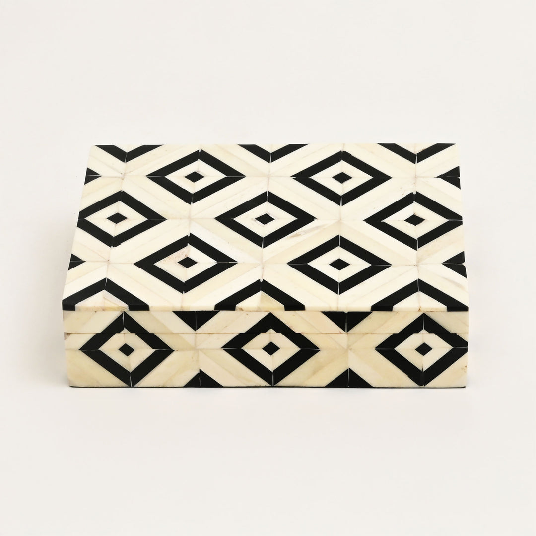 Geometric Bone Inlay Card Box