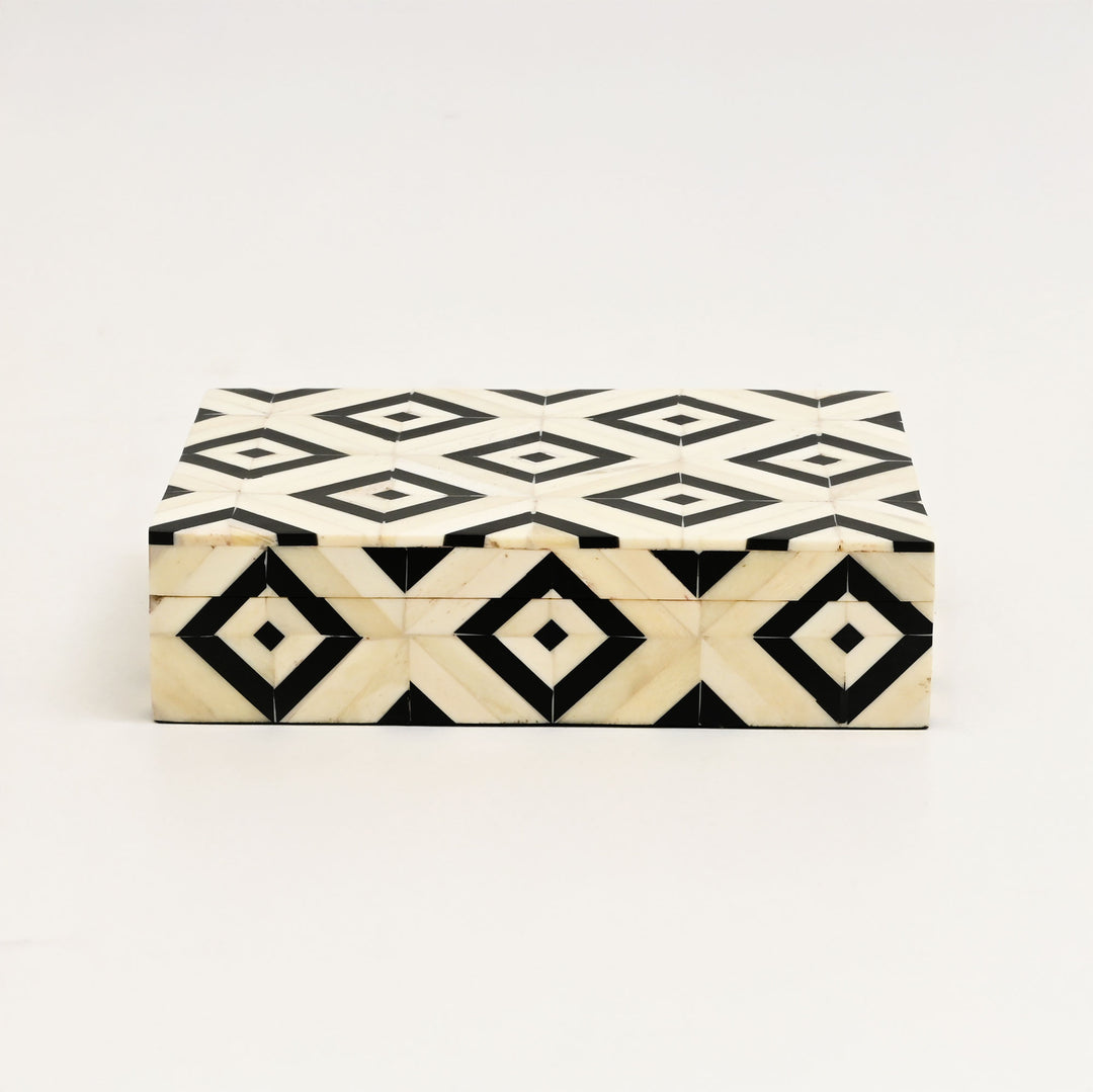 Geometric Bone Inlay Card Box