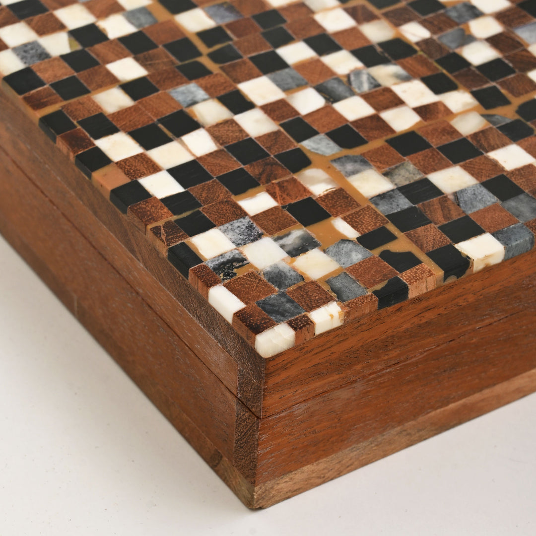 Wooden Mosaic Card Box