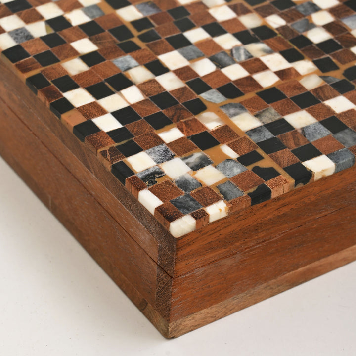Wooden Mosaic Card Box