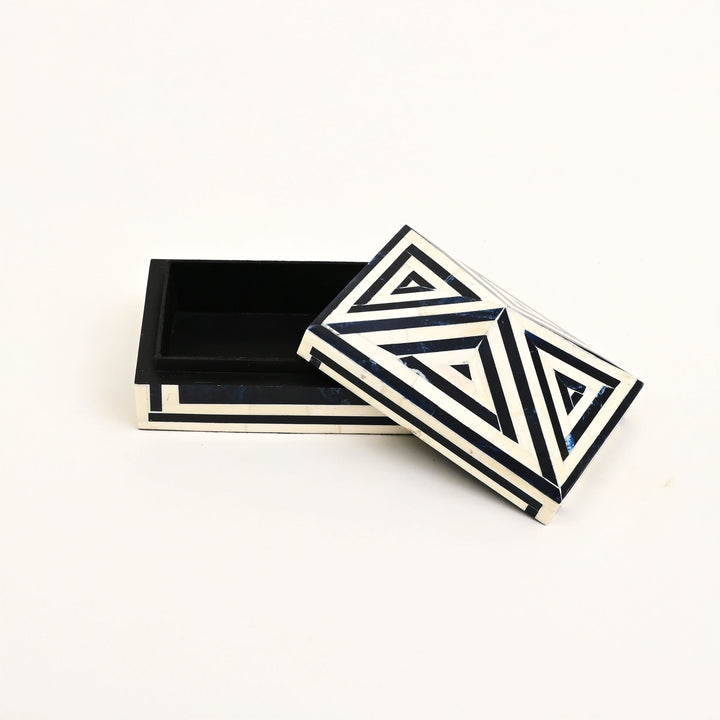 Pyramid-Shaped Geometric Bone Inlay Box