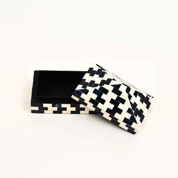 Brick Pattern Pyramid Bone Inlay Box