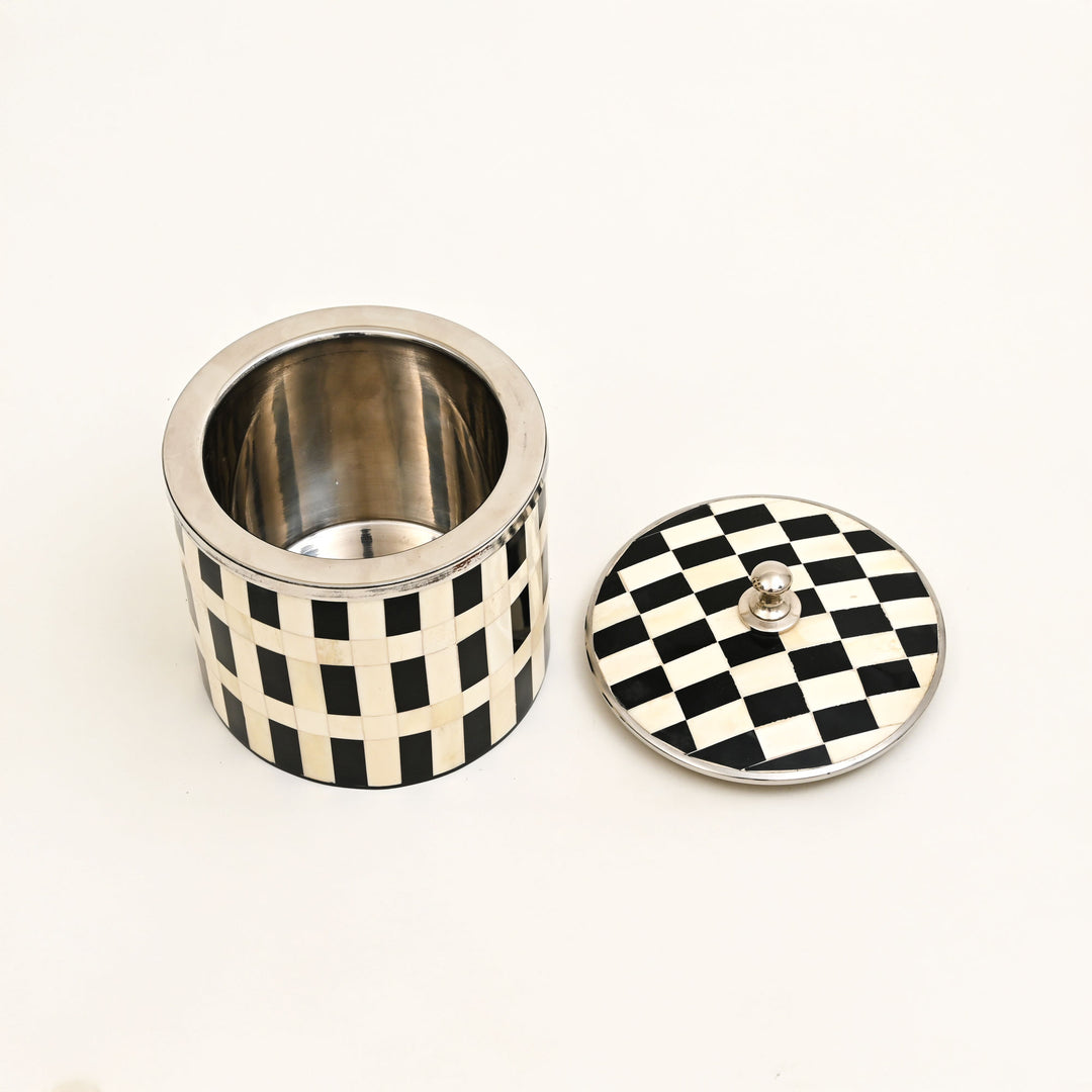 Checkered Inlay Ice Bucket