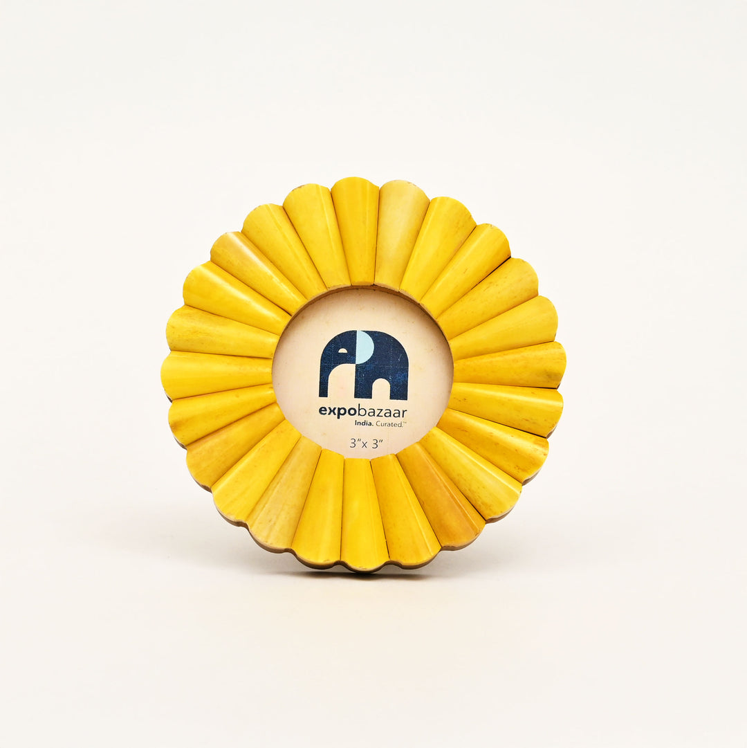 Round Sunflower Decorative Frame- Yellow