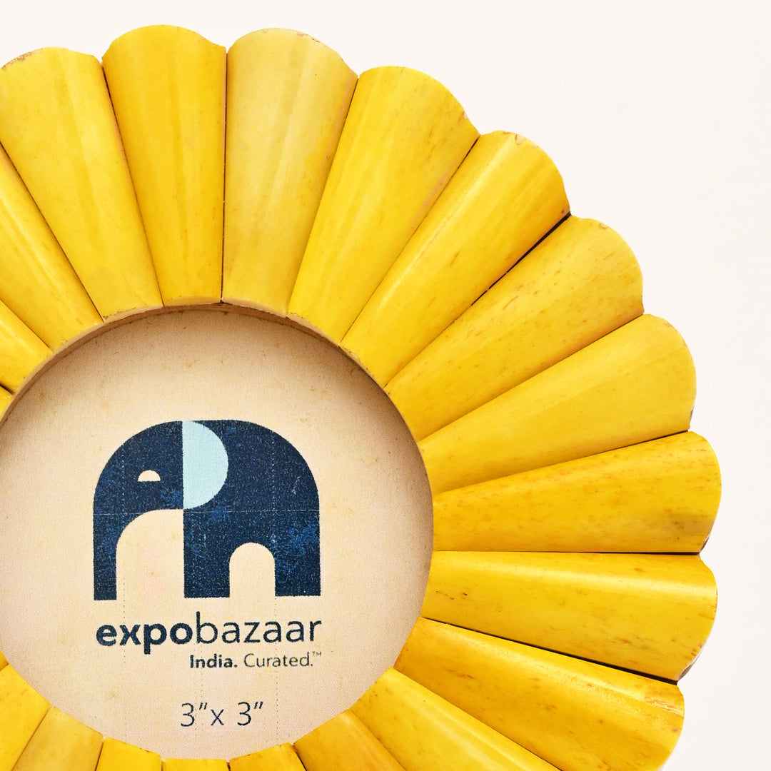 Round Sunflower Decorative Frame- Yellow