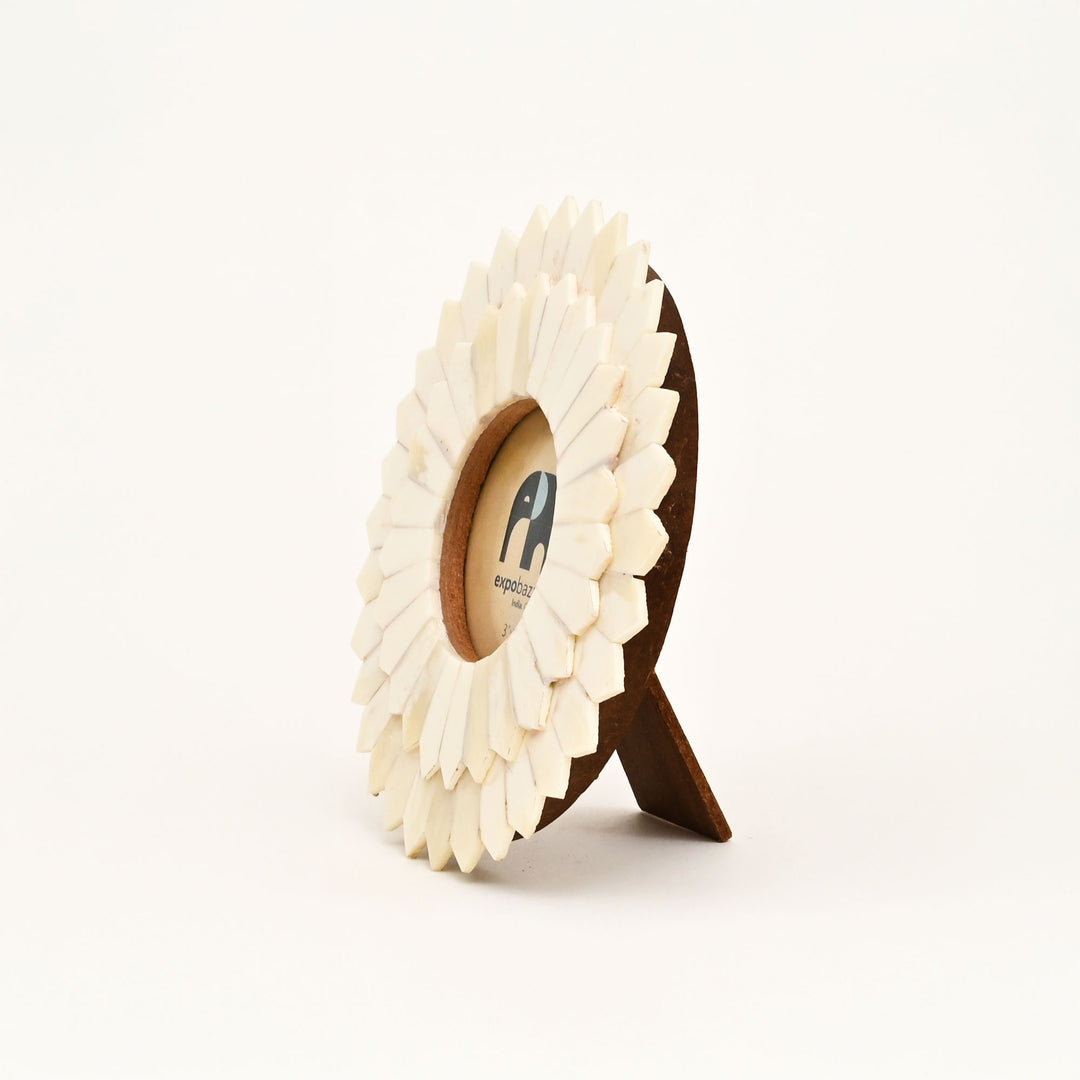 Sunflower Bone Inlay Photo Frame – 3x3 inches