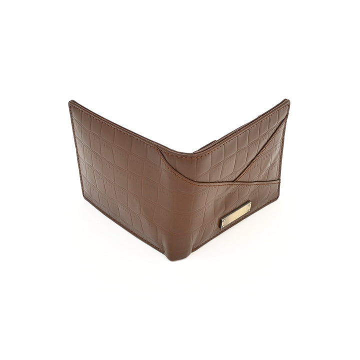 Leather Wallet 2B Crobrn – Brown Croc-Pattern Napa Leather Men’s Wallet with Coin Pocket & Card Slots