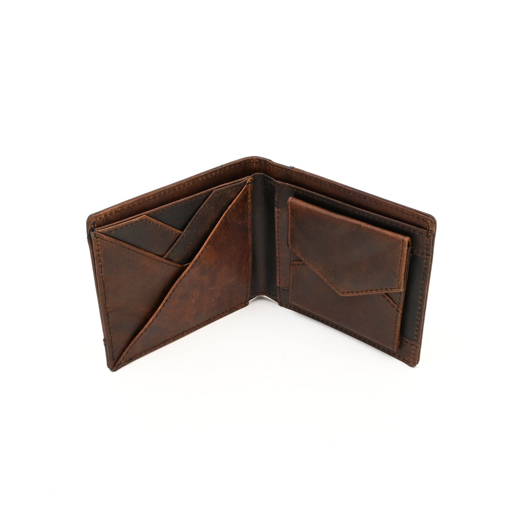 Leather Wallet 2B Crnbrn – Premium Brown Full-Grain Leather Wallet for Men with Coin Pocket & 4 Card Slots