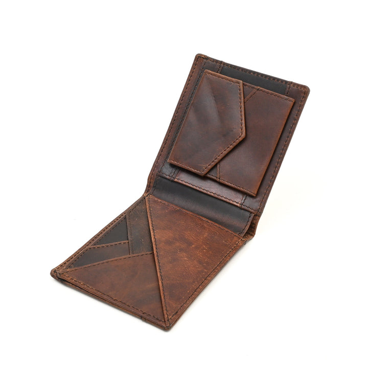 Leather Wallet 2B Crnbrn – Premium Brown Full-Grain Leather Wallet for Men with Coin Pocket & 4 Card Slots