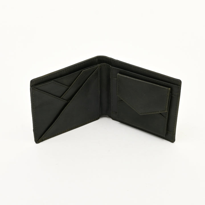 Leather Wallet 2S Crngrn – Premium Green Full-Grain Leather Slim Wallet for Men with Coin Pocket & Card Slots