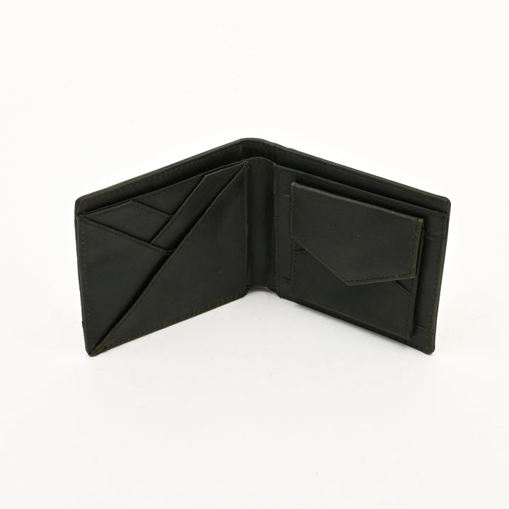 Leather Wallet 2S Crngrn – Premium Green Full-Grain Leather Slim Wallet for Men with Coin Pocket & Card Slots