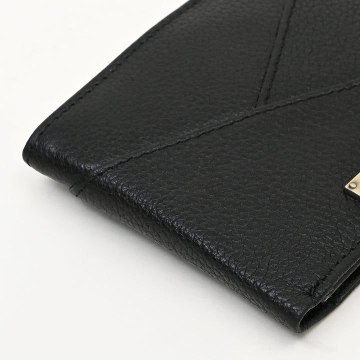 Men’s Leather Wallet 2S Grablk – Premium Black Grained Napa Leather Wallet with Coin Pocket & 4 Card Slots | Luxury Slim Bifold Design