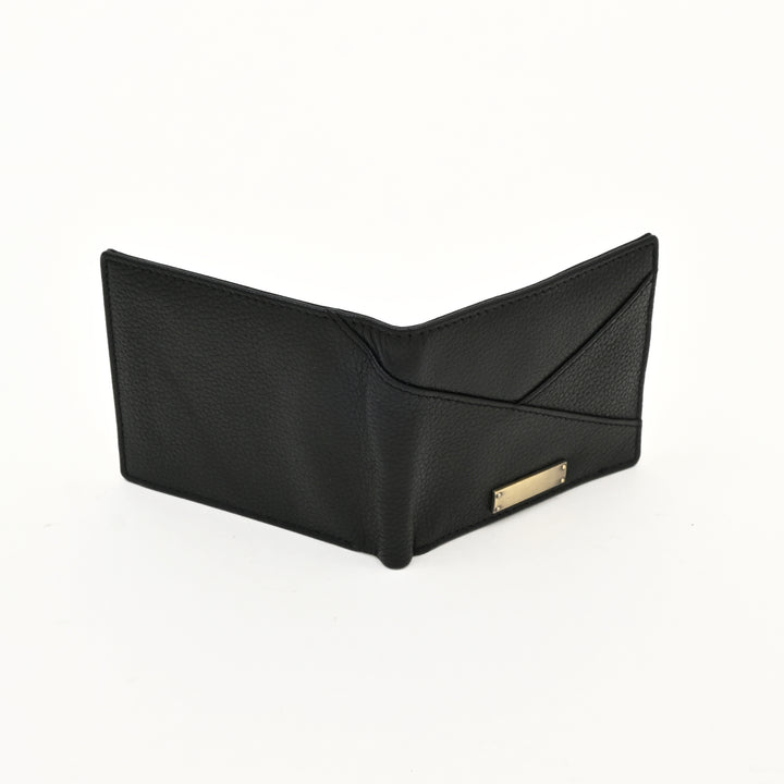 Men’s Leather Wallet 2S Grablk – Premium Black Grained Napa Leather Wallet with Coin Pocket & 4 Card Slots | Luxury Slim Bifold Design