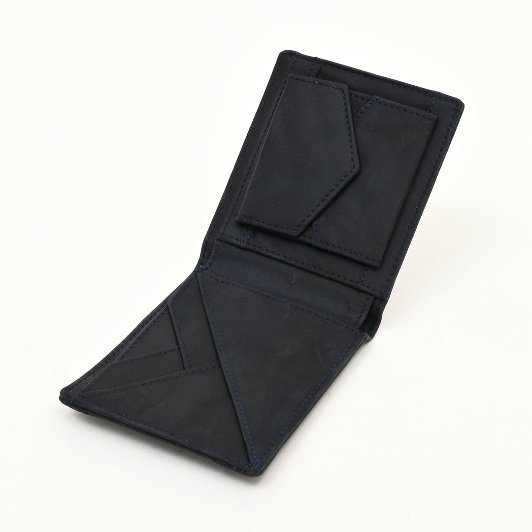 Leather Wallet 1B Waxblu – Premium Waxy Blue Full Grain Leather Wallet for Men | Stylish & Functional Design