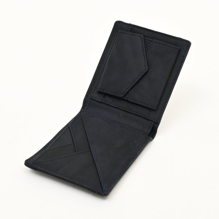 Leather Wallet 1B Waxblu – Premium Waxy Blue Full Grain Leather Wallet for Men | Stylish & Functional Design