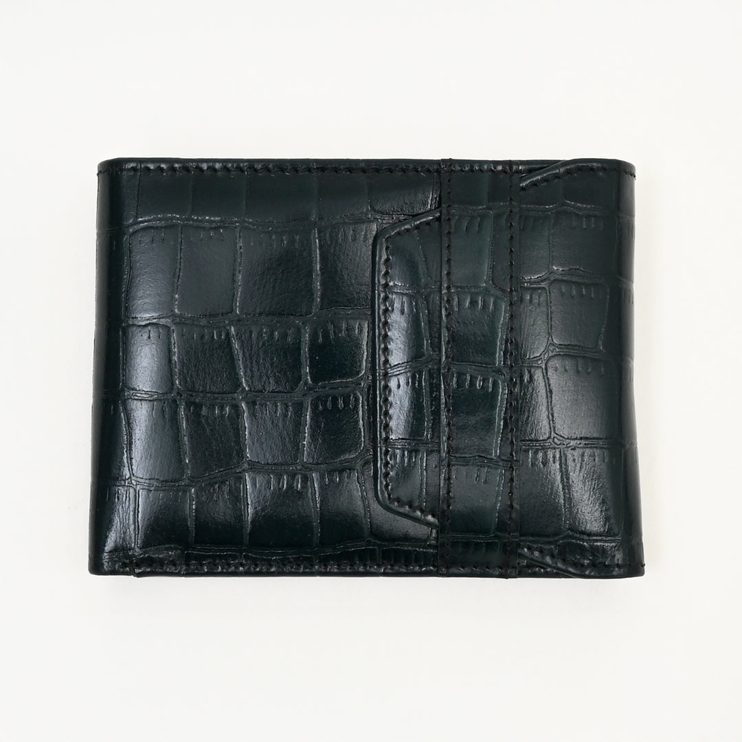 Men’s Leather Wallet 3S Scrgrn – Premium Green Croc Look Napa Leather Wallet with Coin Pocket & 6 Card Slots | Luxury Handcrafted Slim Wallet