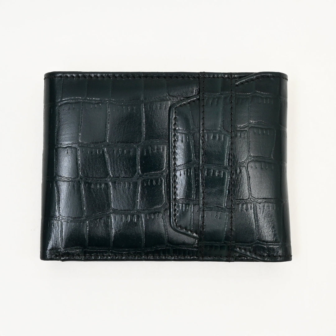 Men’s Leather Wallet 3S Scrgrn – Premium Green Croc Look Napa Leather Wallet with Coin Pocket & 6 Card Slots | Luxury Handcrafted Slim Wallet