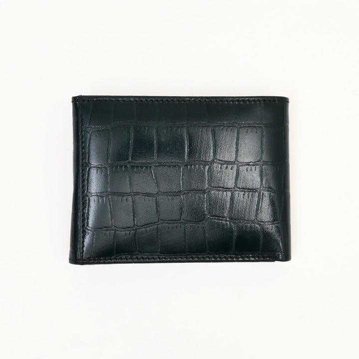 Men’s Leather Wallet 3S Scrgrn – Premium Green Croc Look Napa Leather Wallet with Coin Pocket & 6 Card Slots | Luxury Handcrafted Slim Wallet