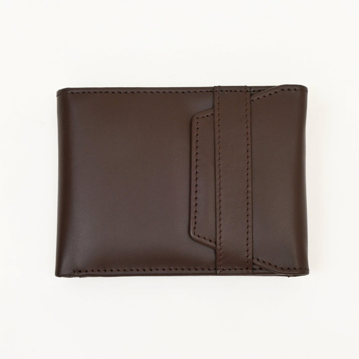 Luxury Brown Napa Leather Wallet – Slim Design with Coin Pocket & Six Card Slots