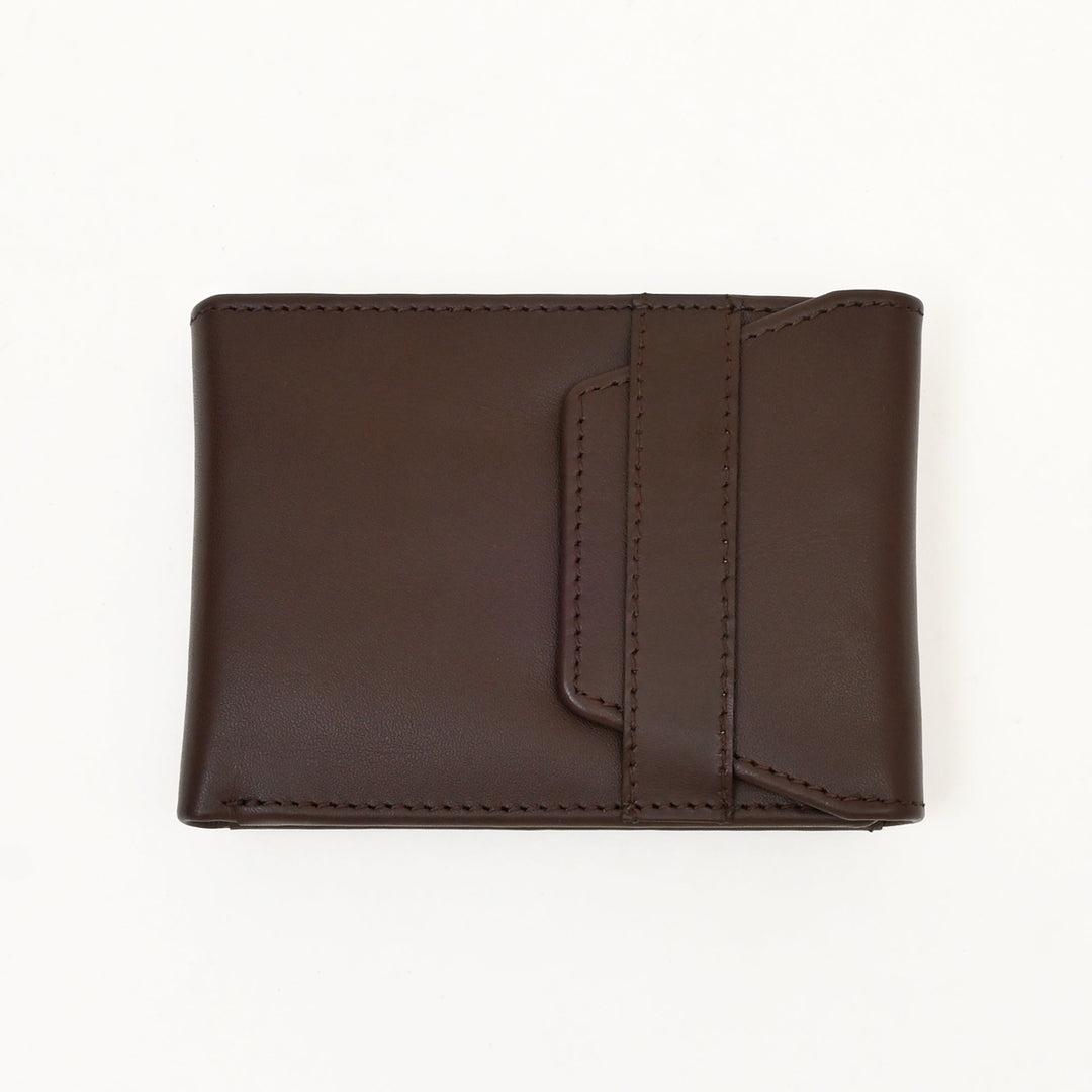 Men’s Leather Wallet 3B Napbrn – Premium Brown Napa Leather Wallet with Coin Pocket & 6 Card Slots | Elegant Slim Bifold Design