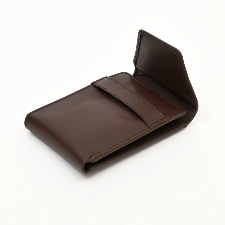 Men’s Leather Wallet 3B Napbrn – Premium Brown Napa Leather Wallet with Coin Pocket & 6 Card Slots | Elegant Slim Bifold Design