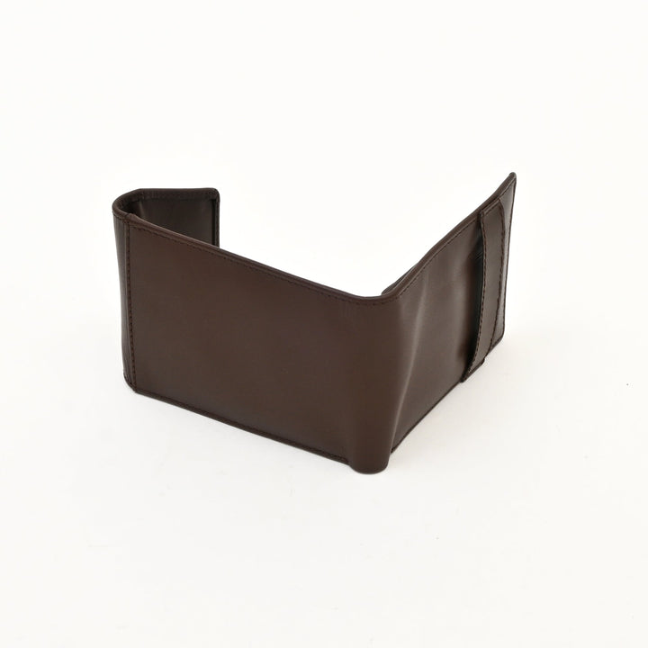 Men’s Leather Wallet 3B Napbrn – Premium Brown Napa Leather Wallet with Coin Pocket & 6 Card Slots | Elegant Slim Bifold Design
