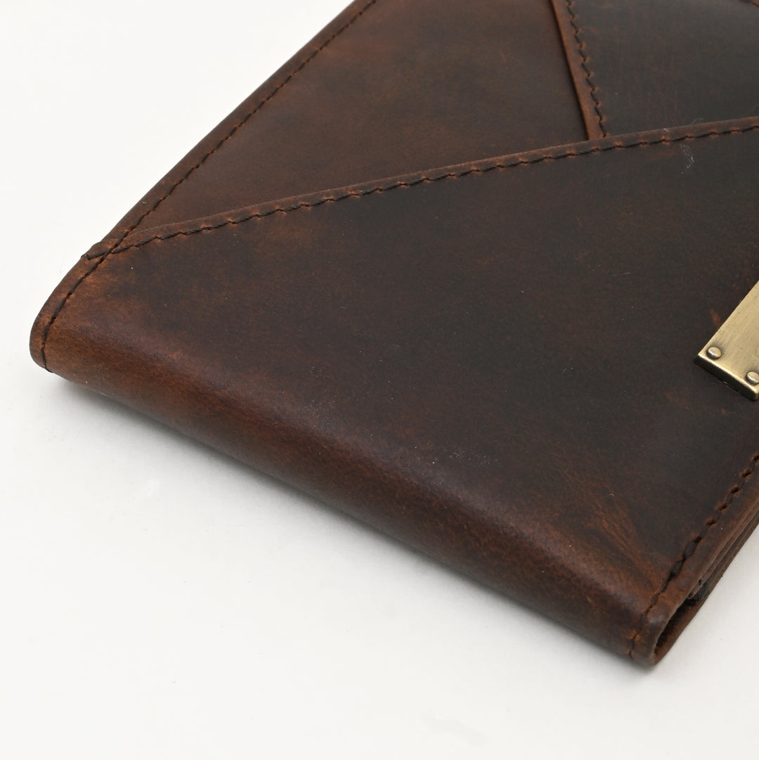 Leather Wallet 1S Crnbrn – Premium Full Grain Waxy Brown Leather Men’s Wallet with Coin Pocket & 6 Card Slots