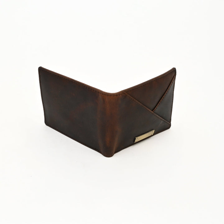 Leather Wallet 1S Crnbrn – Premium Full Grain Waxy Brown Leather Men’s Wallet with Coin Pocket & 6 Card Slots