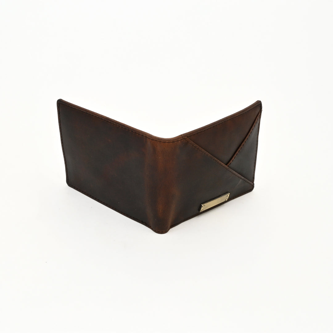 Leather Wallet 1S Crnbrn – Premium Full Grain Waxy Brown Leather Men’s Wallet with Coin Pocket & 6 Card Slots
