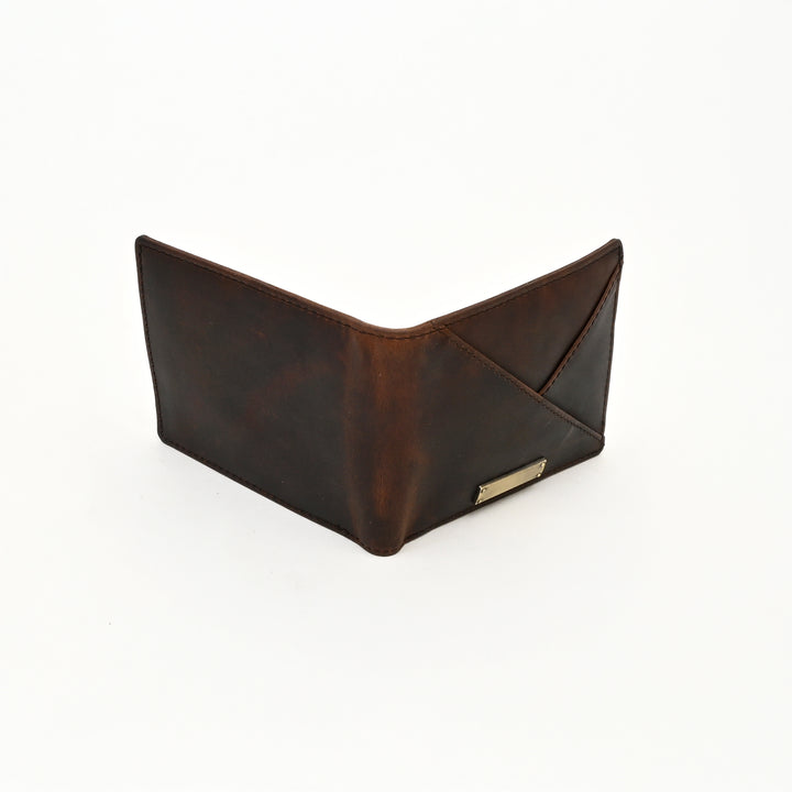 Leather Wallet 1S Crnbrn – Premium Full Grain Waxy Brown Leather Men’s Wallet with Coin Pocket & 6 Card Slots