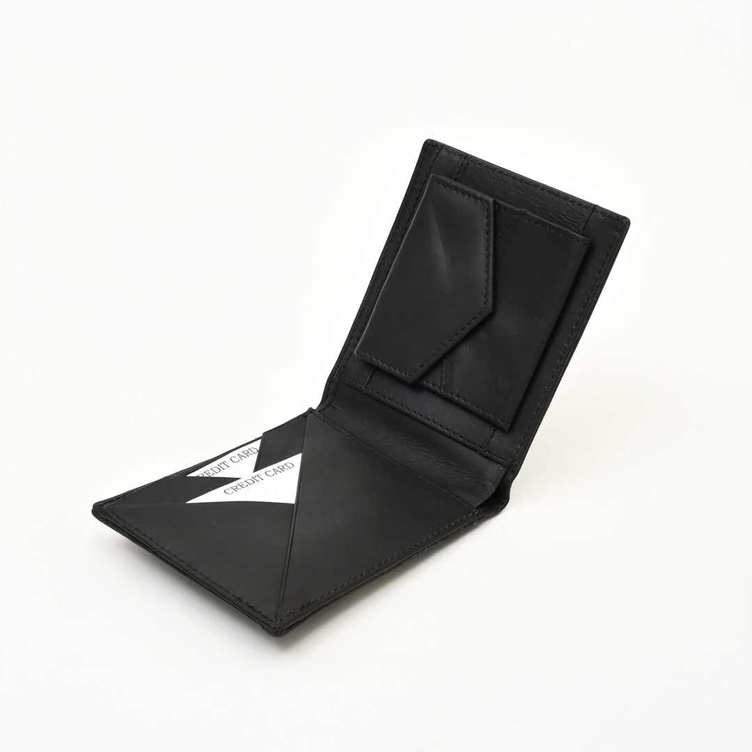 Leather Wallet 1S Crngrn – Green Full-Grain Waxy Leather Men’s Wallet with Coin Pocket & 6 Card Slots