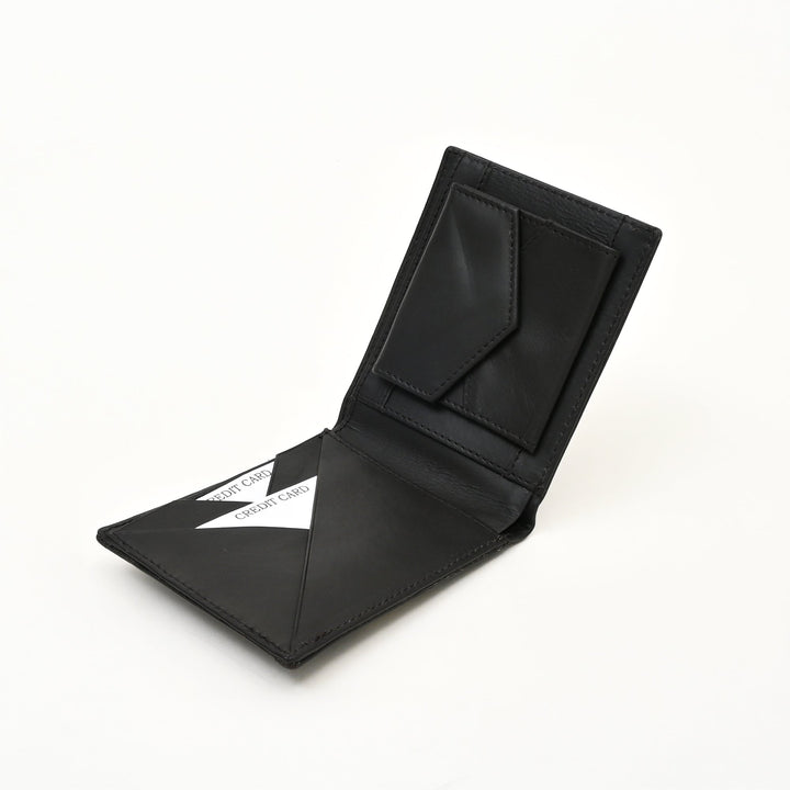 Leather Wallet 1S Crngrn – Green Full-Grain Waxy Leather Men’s Wallet with Coin Pocket & 6 Card Slots