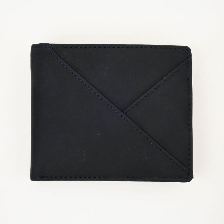 Luxury Blue Waxy Leather Wallet for Men – Slim Design with Coin Pocket & Card Slots