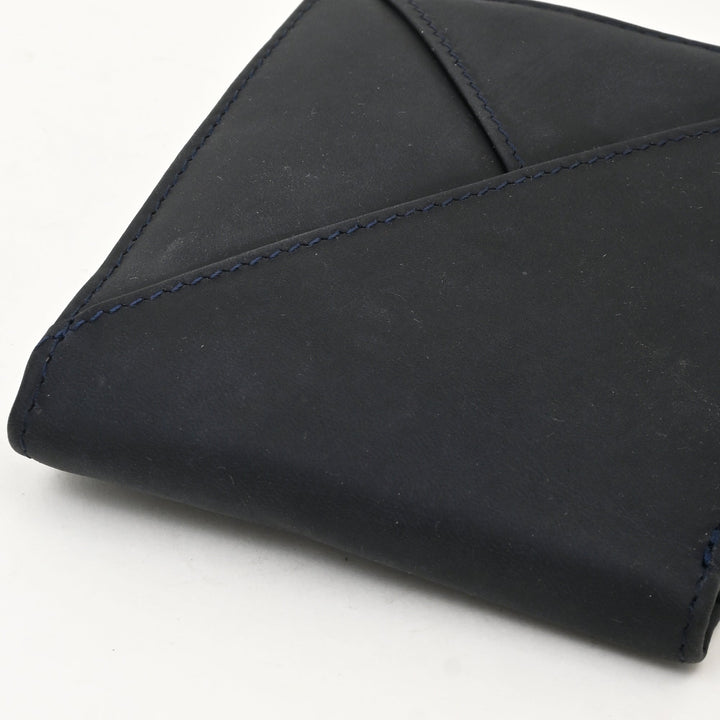 Luxury Blue Waxy Leather Wallet for Men – Slim Design with Coin Pocket & Card Slots