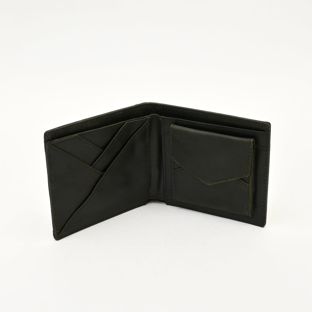 Leather Wallet 1B Crngrn – Premium Full-Grain Green Leather Wallet for Men | Elegant & Functional Slim Design