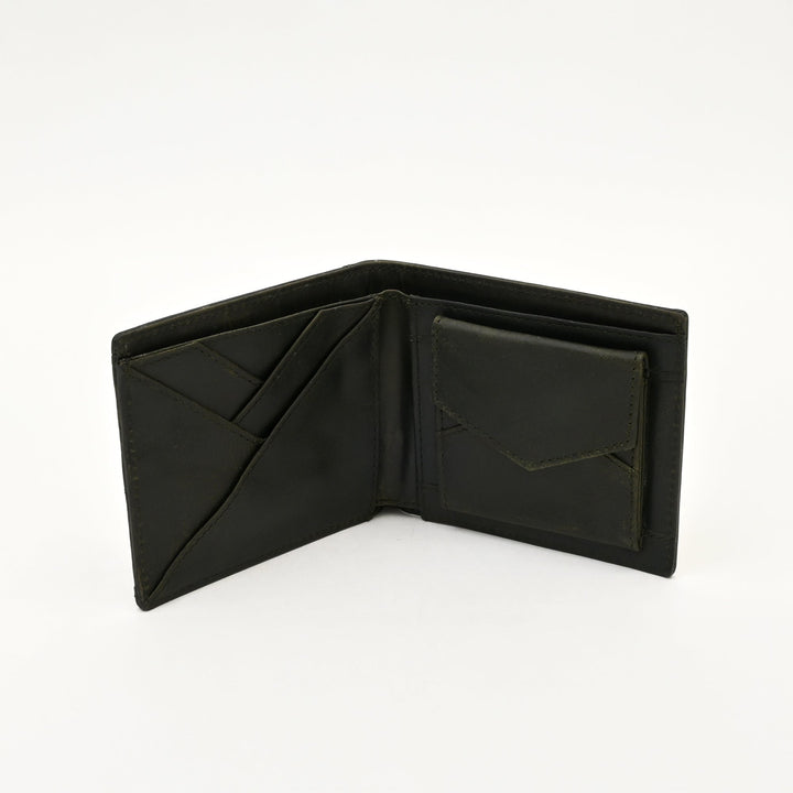 Leather Wallet 1B Crngrn – Premium Full-Grain Green Leather Wallet for Men | Elegant & Functional Slim Design