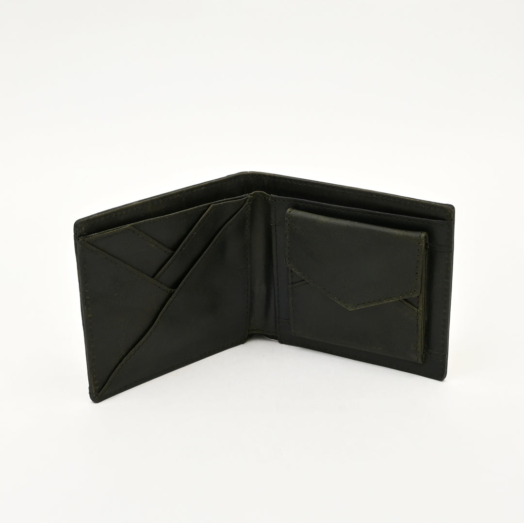 Leather Wallet 1B Crngrn – Premium Full-Grain Green Leather Wallet for Men | Elegant & Functional Slim Design