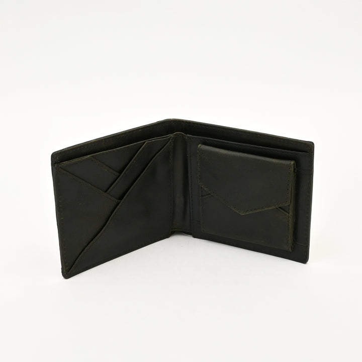Leather Wallet 1B Crngrn – Premium Full-Grain Green Leather Wallet for Men | Elegant & Functional Slim Design