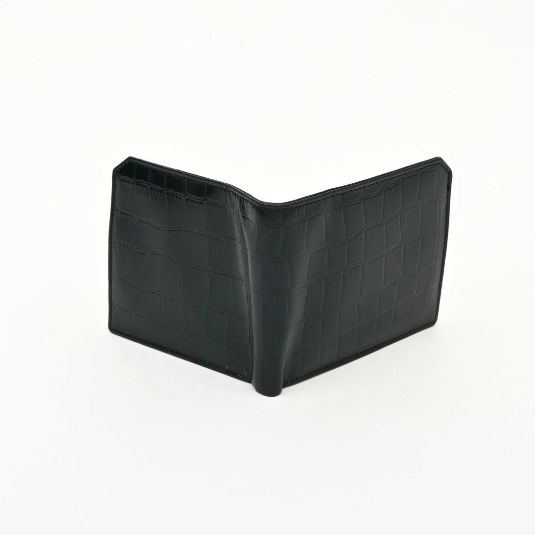 Luxury Green Napa Leather Wallet – Slim Croc-Pattern Design with Coin Pocket & Card Slots