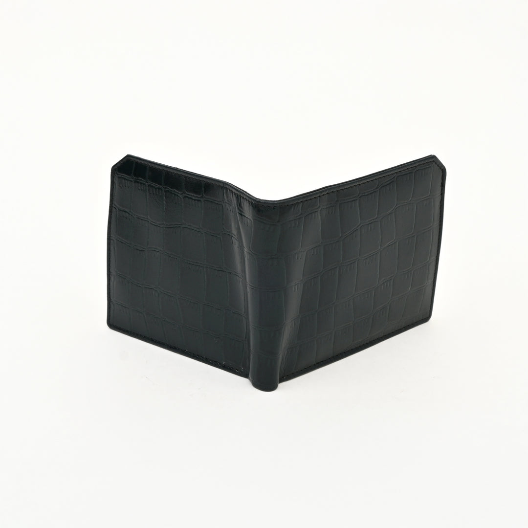 Luxury Green Napa Leather Wallet – Slim Croc-Pattern Design with Coin Pocket & Card Slots
