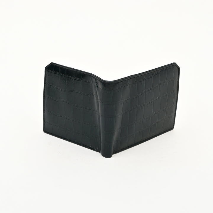 Luxury Green Napa Leather Wallet – Slim Croc-Pattern Design with Coin Pocket & Card Slots