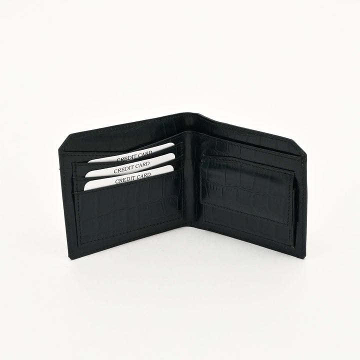 Luxury Green Napa Leather Wallet – Slim Croc-Pattern Design with Coin Pocket & Card Slots