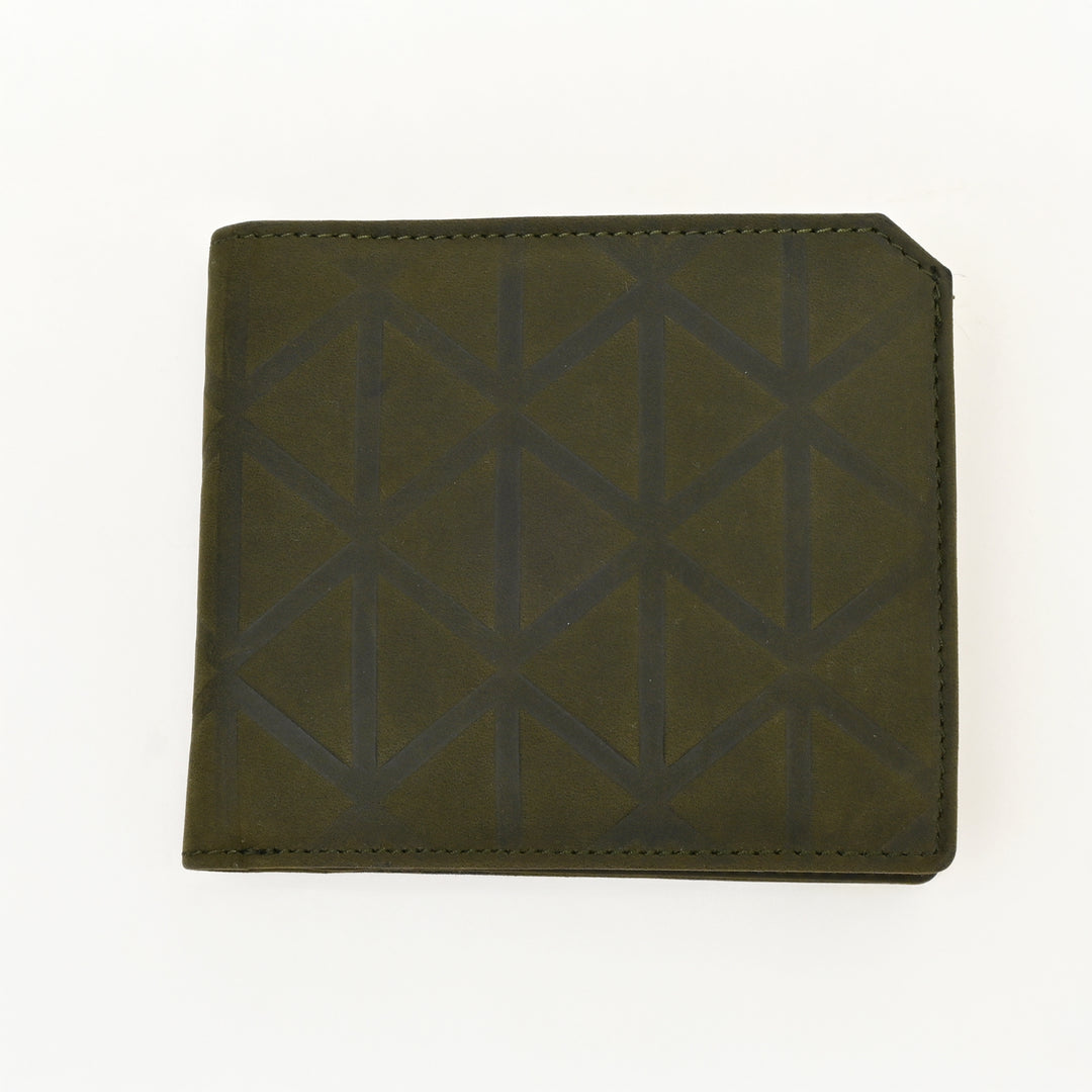 Luxury Green Full-Grain Leather Wallet – Slim Waxy Croc Design with Coin Pocket & Card Slots