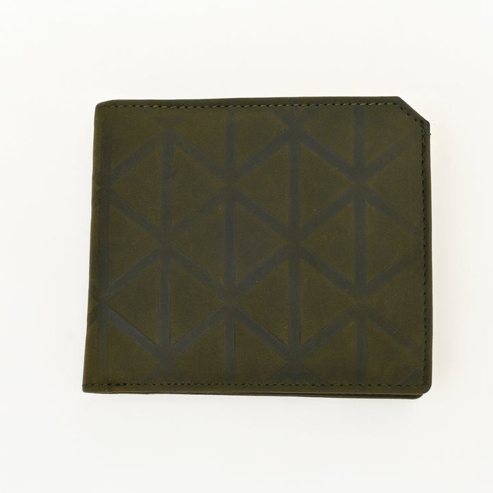 Luxury Green Full-Grain Leather Wallet – Slim Waxy Croc Design with Coin Pocket & Card Slots