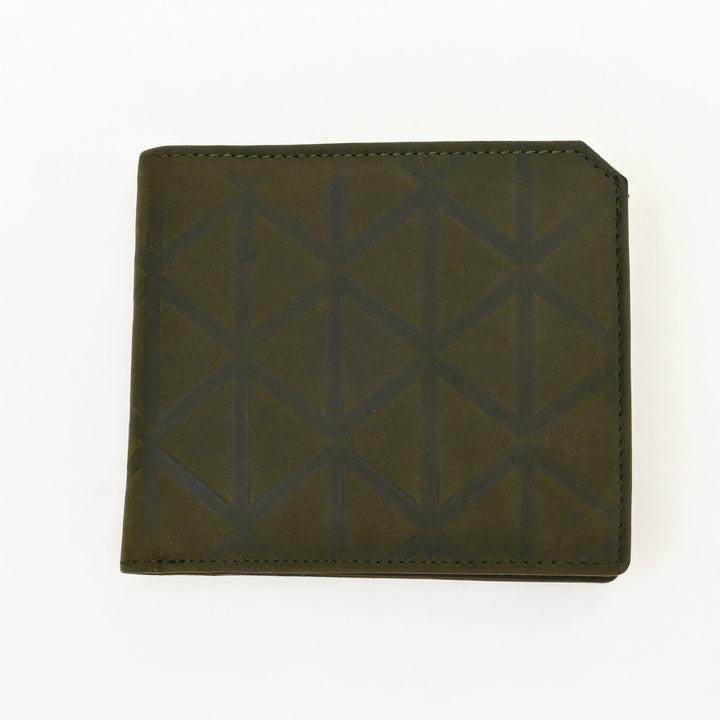 Luxury Green Full-Grain Leather Wallet – Slim Waxy Croc Design with Coin Pocket & Card Slots