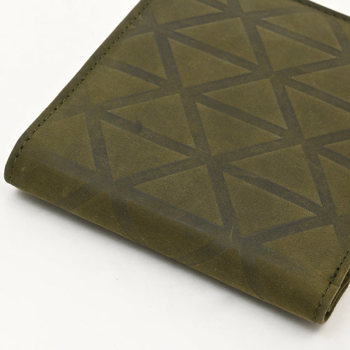 Luxury Green Full-Grain Leather Wallet – Slim Waxy Croc Design with Coin Pocket & Card Slots