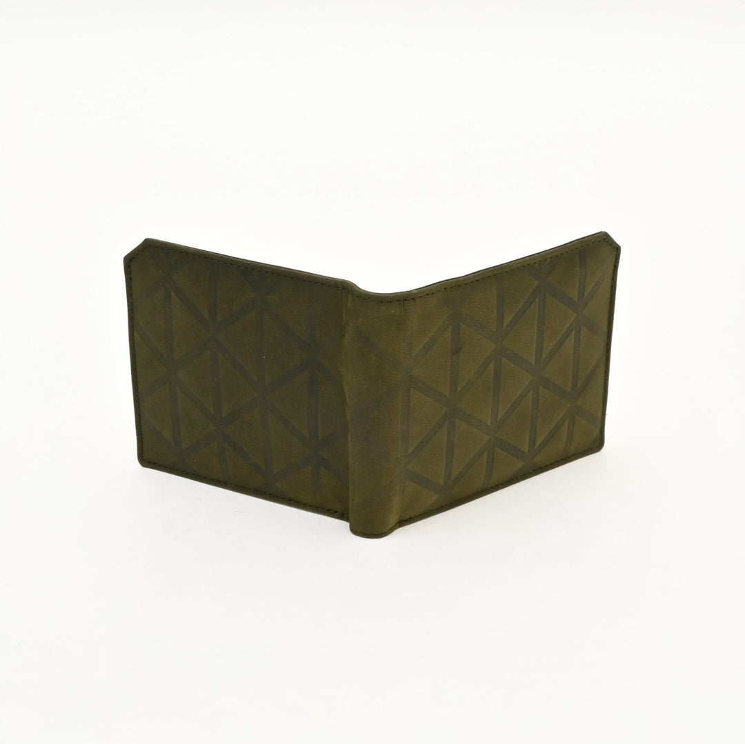 Luxury Green Full-Grain Leather Wallet – Slim Waxy Croc Design with Coin Pocket & Card Slots