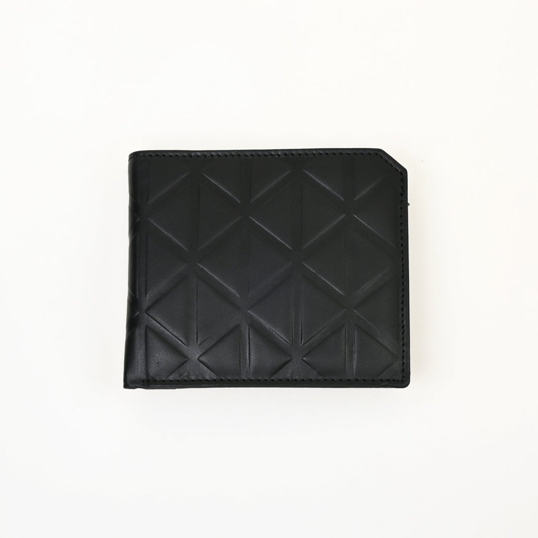 Luxury Black Napa Leather Wallet – Slim Croc Design with Coin Pocket & Card Slots