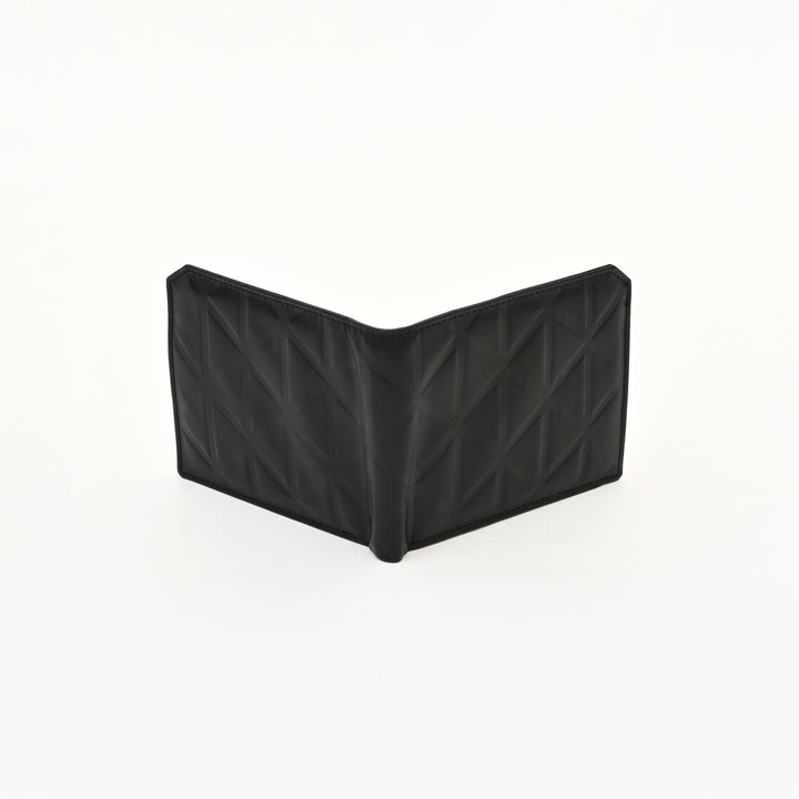 Luxury Black Napa Leather Wallet – Slim Croc Design with Coin Pocket & Card Slots